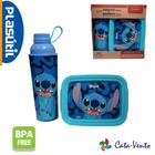 Kit Garrafa 600 ml + Marmita 850 ml - Plasútil + Disney 100 - Stitch/Mickey/Homem-Aranha