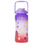 Kit Garrafa de Agua Motivacional Squeeze Galao 2 Litros Academia Agua Escolar + Garrafinha 1 Litro - Star Shop