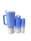 Kit Garrafa PLÁSTICO Motivacional 1L e 200mll + Garrafa 700ml + Garrafa 270ml Cor AZUL