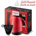 Kit Garrafa Térmica Café Bule Com Suporte Para Filtro 700ml Vermelho