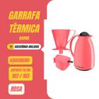 Kit Garrafa Termica Cores Café Pratico Açucareiro C/ Suporte Filtro