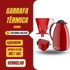 Kit Garrafa Termica Cores Café Pratico Açucareiro Suporte