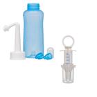 Kit garrafinha lavadora limpeza nasal buba infantil adulto 300 ml com 2 bicos e dosador