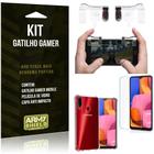 Kit Gatilho Gamer Galaxy A20S Gatilho + Capa Anti Impacto + Película Vidro - Armyshield