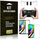 Kit Gatilho Gamer Moto G9 Plus Gatilho + Capa Anti Impacto + Película Vidro 3D - Armyshield