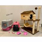 Kit Gato Arranhador Caixa Banheiro Comedouro Completo Luxo