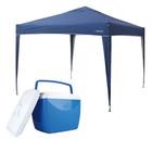 Kit Gazebo Tenda Trixx 3x3 M + Caixa Termica 18 Litros com Alca Azul