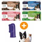 Kit Gel Dental + Escova Dedeira para Cães Gato Pet Clean