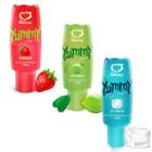 Kit Gel Lubrificante Íntimo Yummy Térmico Esquenta Esfria Beijável Comestível Morango Caipirinha Ice Menta