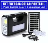 Kit Gerador De Energia Solar Com Bateria 3 Lampadas Led