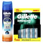 Kit Gillette Mach3 Refil 4 Un + Gel de Barbear Fusion Proglide