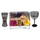 Kit Gin 6 Especiarias + 1 Taça + Dosador + Colher Longa