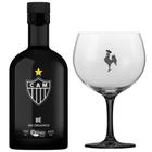 Kit Gin BË Atlético Mineiro Garrafa Preta 750 ml com taça