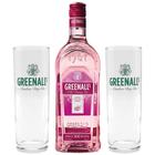 Kit Gin Greenall's Wild Berry 700ml + 02 Copos
