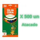 Kit Giz de Cera Mini 6 Cores com 500 Unidades Atacado