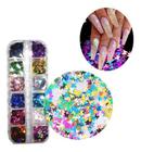 Kit Glitter Borboleta Holográfico Unhas Decoração Porcelana