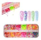 Kit Glitter Borboleta Holográfico Unhas Decoração Porcelana