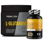 Kit Glutamina Pura 300g Probiotica + Vitamina C 120 Caps Growth