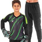 Kit Goleiro Camisa Calça Futebol Infantil Poker