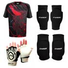 Kit Goleiro Futsal Luva Joelheira Cotoveleira Camisa