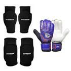 Kit Goleiro Joelheira Cotoveleira Starside Luva Poker