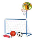 Kit Golzinho Trave Futebol Com Cesta De Basquete - Dm Toys