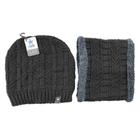 Kit Gorro De Frio + Cachecol Estilo Gola Cor Preto