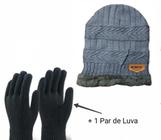 Kit Gorro Unissex + Um Par de Luva Touca Feminina e Masculina