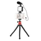 Kit Gravação Vlogger Jumpflash 04LM com Microfone, LED, Tripé Flexível e Controle para Smartphone