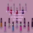 Kit Guga 36 esmaltes - 12 Tratamentos + 12 Rendinhas + 12 Nudes