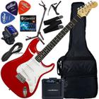 Kit Guitarra Elétrica Queen's 6 Cordas D137561 Vermelha Gx03