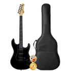 Kit Guitarra Elétrica Stratocaster Tagima TG-500 Preto + Capa