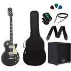 Kit Guitarra Strinberg Les Paul LPS230 BKS + Amplificador + Afinador Digital + Acessórios Preta Fosca