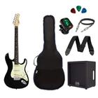 Kit Guitarra Tagima Stratocaster T635 Preta Caixa Amplificada