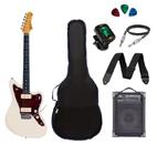 Kit Guitarra Tagima Tw61 Woodstock Branco Vintage Amplificador 