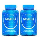 Kit Gummy Night Sabor Framboesa Com 2 Unidades De 30 Pastilhas De Goma Cada