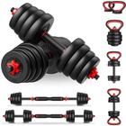 Kit Halteres 6 Em 1 Peso Musculação Até 15Kg Ajustável Preto - Ahead Sports