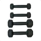 Kit Halteres Sextavado - (Pares de 1 e 2 Kg) - 2M FITNESS