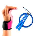 Kit Hand Grip Legacy Skyhill Neo Pink e Corda Speed Aço Azul