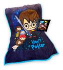 Kit Harry Potter Almofada + Cobertor Personagens Hogwarts Presente Geek Friozinho Cobertor Sofá Quentinho