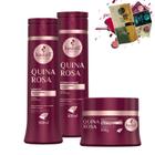 Kit Haskell Quina Rosa Shampoo Condicionador Mascara 250g