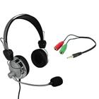 Kit Headphone Com Microfone e Cabo P3 Macho Para 2 P2 Fêmea