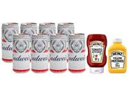 Kit Heinz Mostarda Ketchup + Cerveja Budweiser