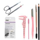 Kit Henna Glance Sobrancelha Pincel Navalha Tesoura Lápis Pinça Profissional