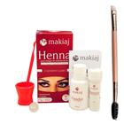 Kit Henna Makiaj Escolha Cor Sobrancelha Profissional Com Pincel Duplo Aplicador de Renna Chanfrado