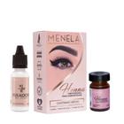 Kit Henna Menela Sobrancelha Completo Navalhas Macrilan 3 Lápis Dermatografico Pincel Dappen Moldes