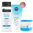 Kit Hidratante Neutrogena 200ml + Pós Sol Calmante + Creme Facial Nutritivo