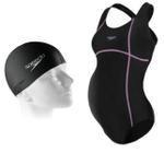 Kit Hidroginástica Natação Speedo Maiô Cozy Gestante + Touca Flat Grávida