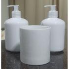 Kit higiene 3 peças - Pote e porta álcool 400ml - Porcelana Branca