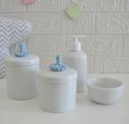 Kit Higiene Bebê K016 Porcelana Azul Banho Cuidado Quarto Menino Decoração - Ciranda Arte - Criativa